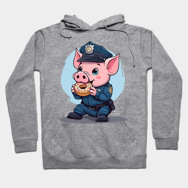 pig eating donut Hoodie by Ninja banana